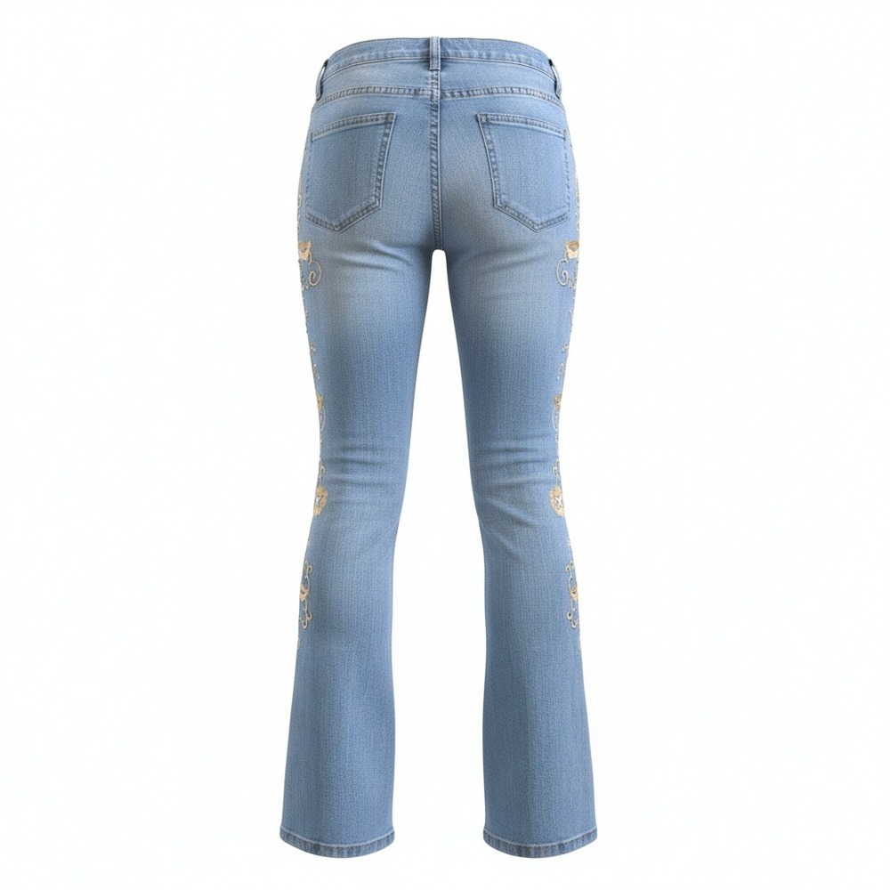Venus Fame Embroidered Mid-Rise Flare‎ Jean - Size 4 NWOT - Picture 3 of 4